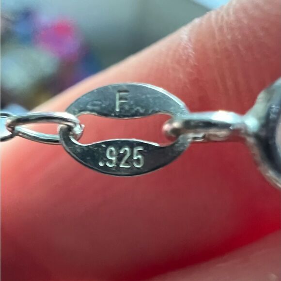 Sterling Silver and Diamond Sliced Heart Necklace Signed HOU - Picture 5 of 9